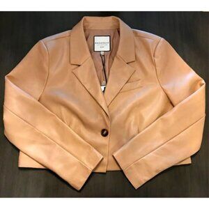 NWT | Bagatelle | Cropped Blazer | Tan/Beige | Faux Lather | XL